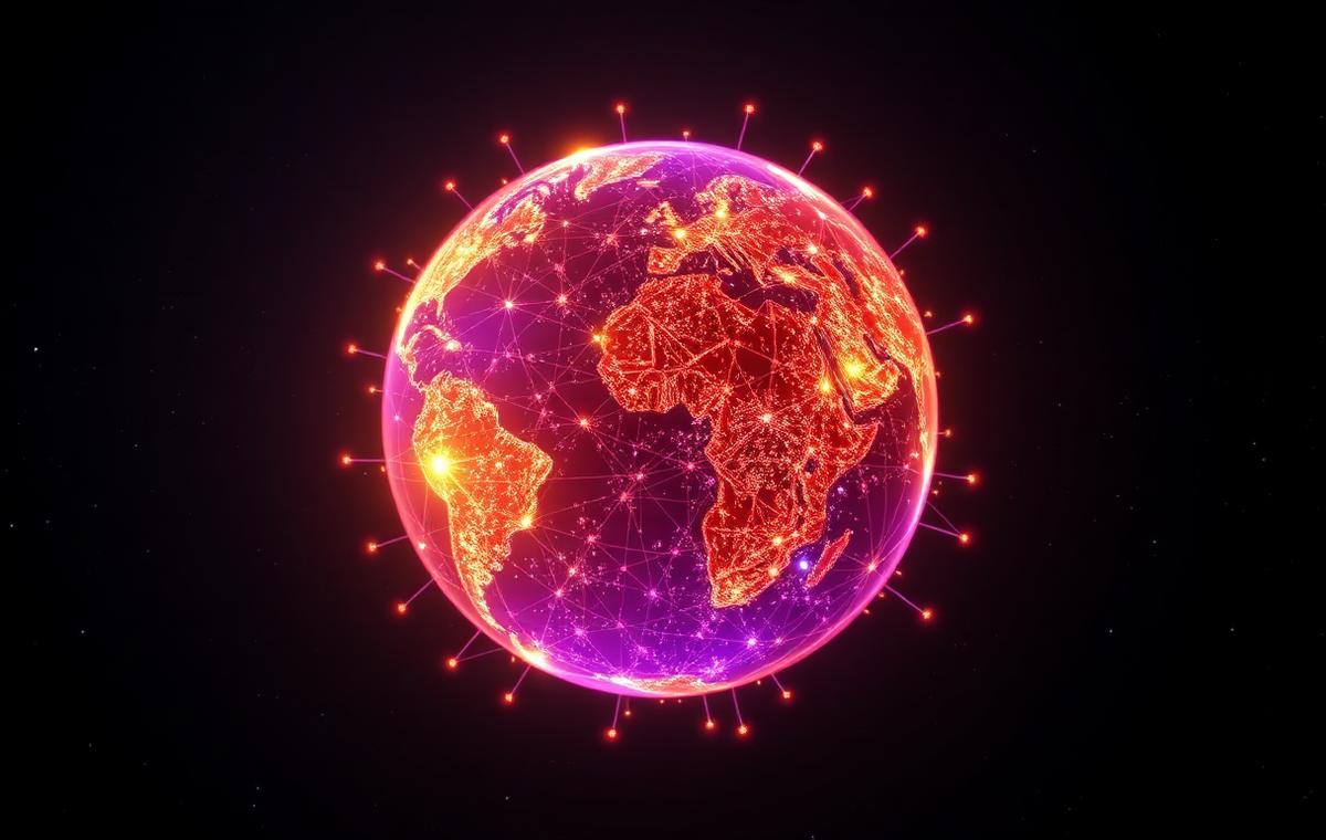 A globe of light connections