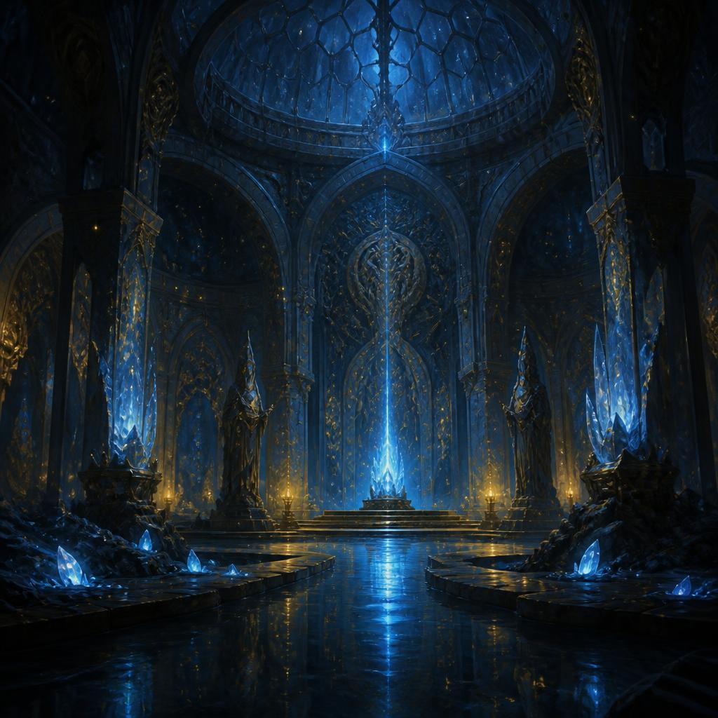 The crystal-lit hall of Concordia Sanctum